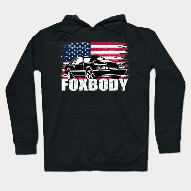 Mustang Foxbody American Fox body stang Muscle classic Car 5.0L Hoodie by JayD World